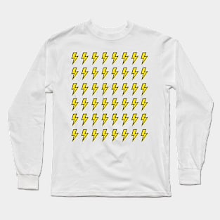 Yellow and Black Lightning Bolts Layered Pattern Long Sleeve T-Shirt